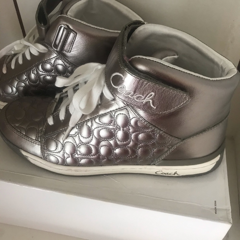 Coach Gunmetal hightop Tennis Shoe